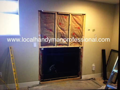 Gas fireplace insert re frame and ready for drywall