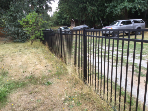 New metal fence installation