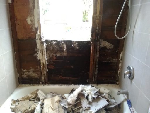 Bathroom window water damage